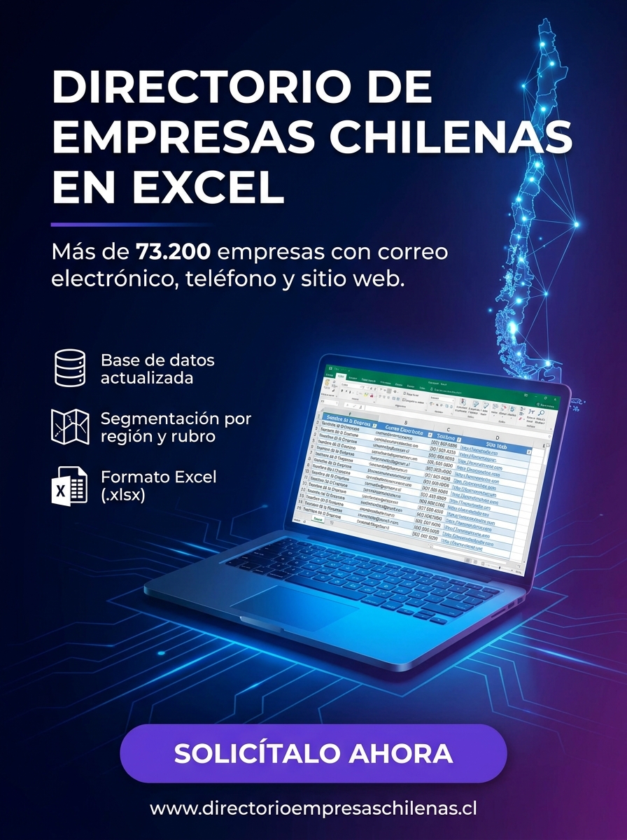 Listado Completo Directorio Empresas Chilenas en Excel.